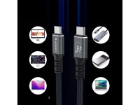 Cabo Wozinsky WPS-UY41S USB-C USB4 40Gb/s 240W 1m 4K - Preto Cabo Wozinsky WPS-UY41S USB-C USB4 40Gb/s 240W 1m 4K - Preto