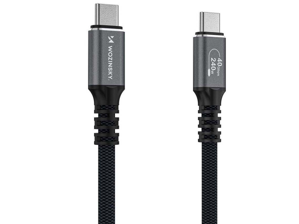 Cabo Wozinsky WPS-UY41S USB-C USB4 40Gb/s 240W 1m 4K - Preto