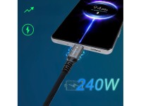 Cabo Wozinsky WPS-UY41S USB-C USB4 40Gb/s 240W 1m 4K - Preto Cabo Wozinsky WPS-UY41S USB-C USB4 40Gb/s 240W 1m 4K - Preto