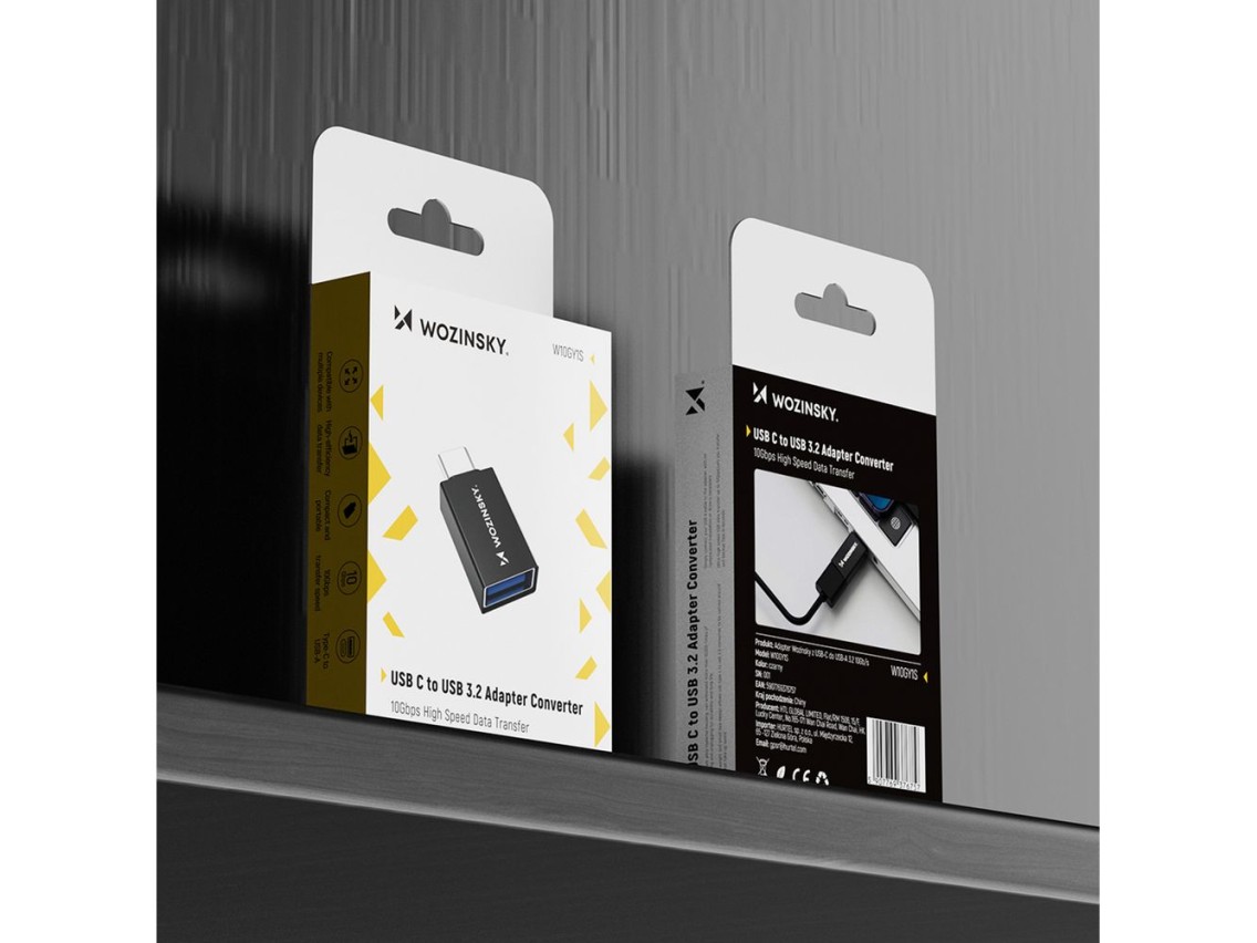 Wozinsky W10GY1S USB-C - USB-A 3.2 10Gb/s Adapter - Black