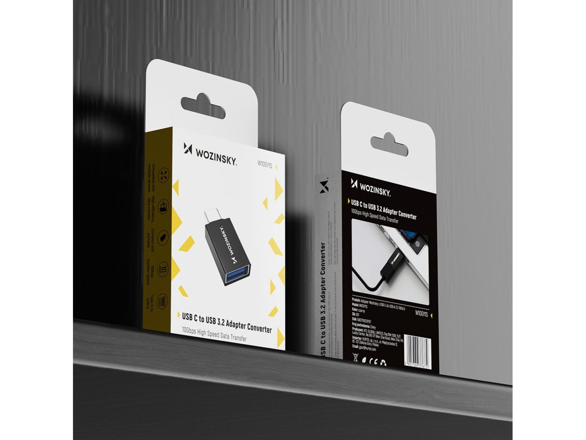 Wozinsky W10GY1S USB-C - USB-A 3.2 10Gb/s Adapter - Black