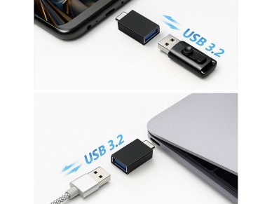 Wozinsky W10GY1S USB-C - USB-A 3.2 10Gb/s Adapter - Black