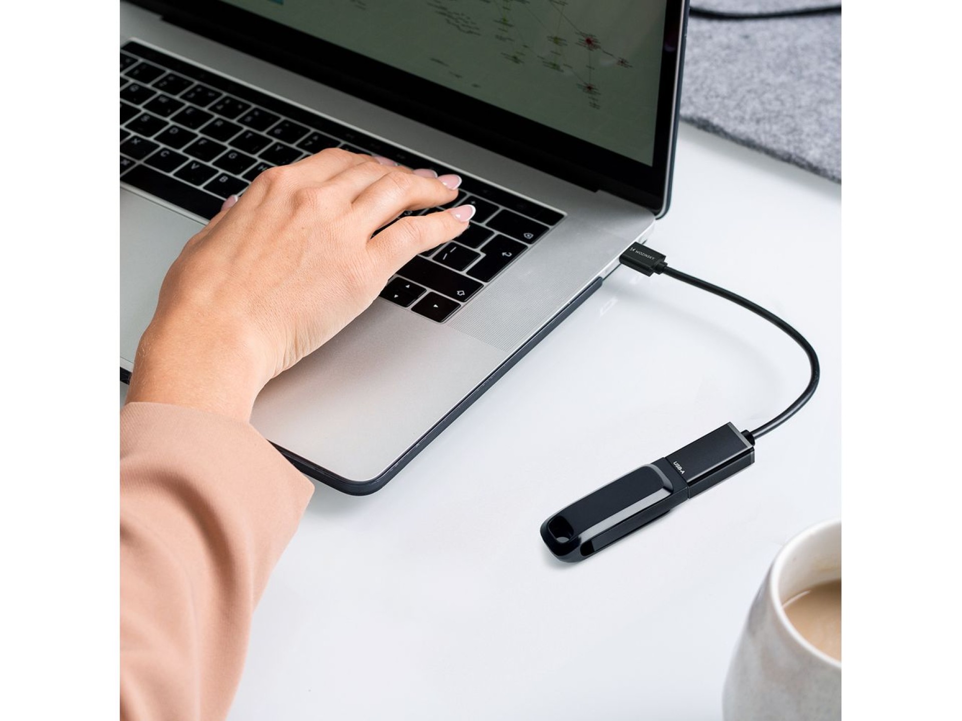 Adaptador OTG Wozinsky WOTGY1S USB-C 3.0 (macho) - USB-A 3.0 (hembra) - Negro