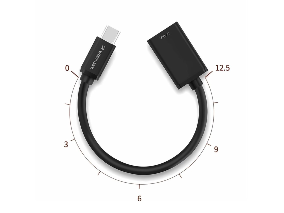 Adaptador OTG Wozinsky WOTGY1S USB-C 3.0 (macho) - USB-A 3.0 (hembra) - Negro