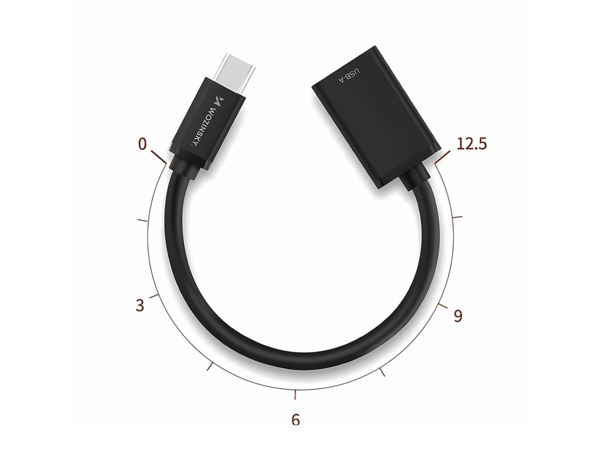 Adaptador OTG Wozinsky WOTGY1S USB-C 3.0 (macho) - USB-A 3.0 (hembra) - Negro