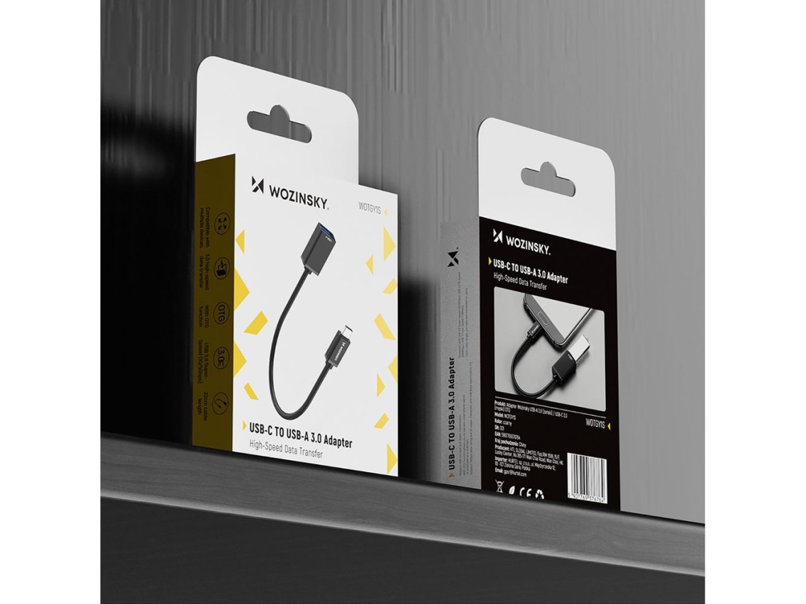 Adaptador OTG Wozinsky WOTGY1S USB-C 3.0 (macho) - USB-A 3.0 (hembra) - Negro