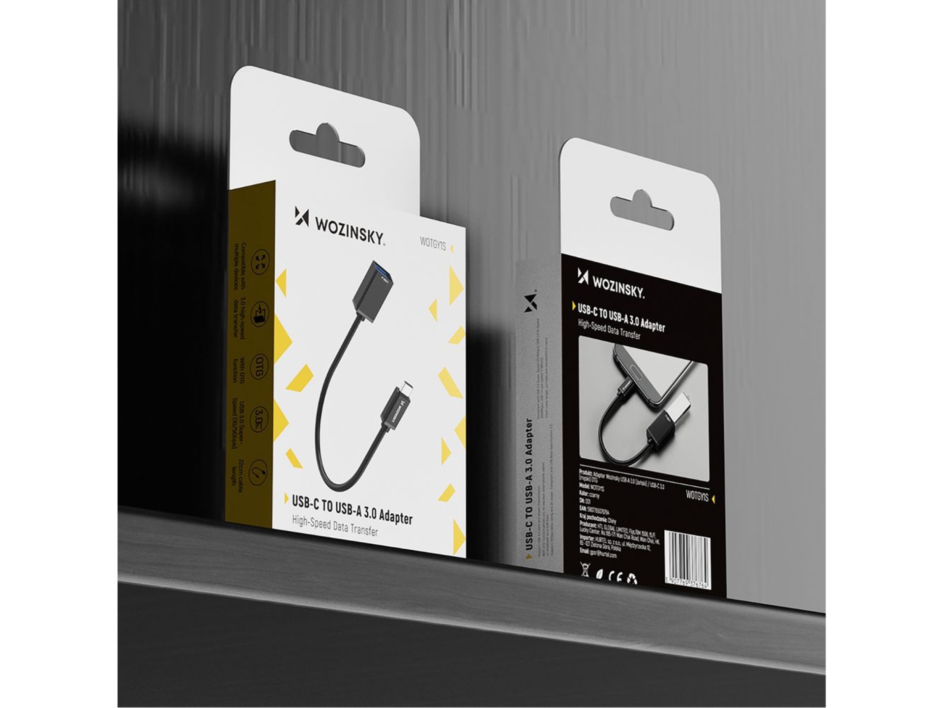 Adaptador OTG Wozinsky WOTGY1S USB-C 3.0 (macho) - USB-A 3.0 (hembra) - Negro