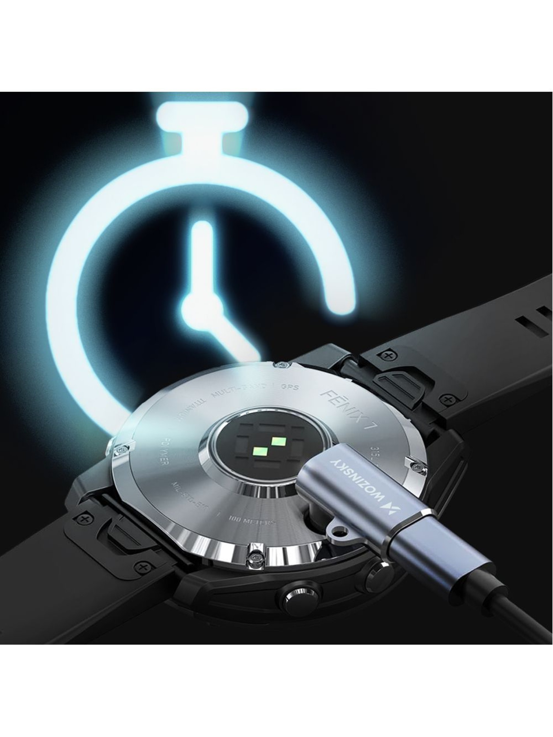 Adaptador USB-C Wozinsky WAYGS1 para smartwatch Garmin - Cinza