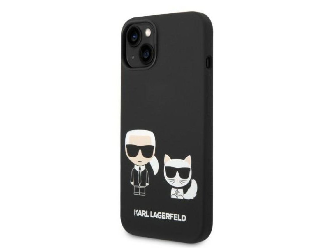 Karl Lagerfeld KLHMP14MSSKCK iPhone 14 Plus 6.7 "capa rígida preta / silicone líquido preto Karl & C