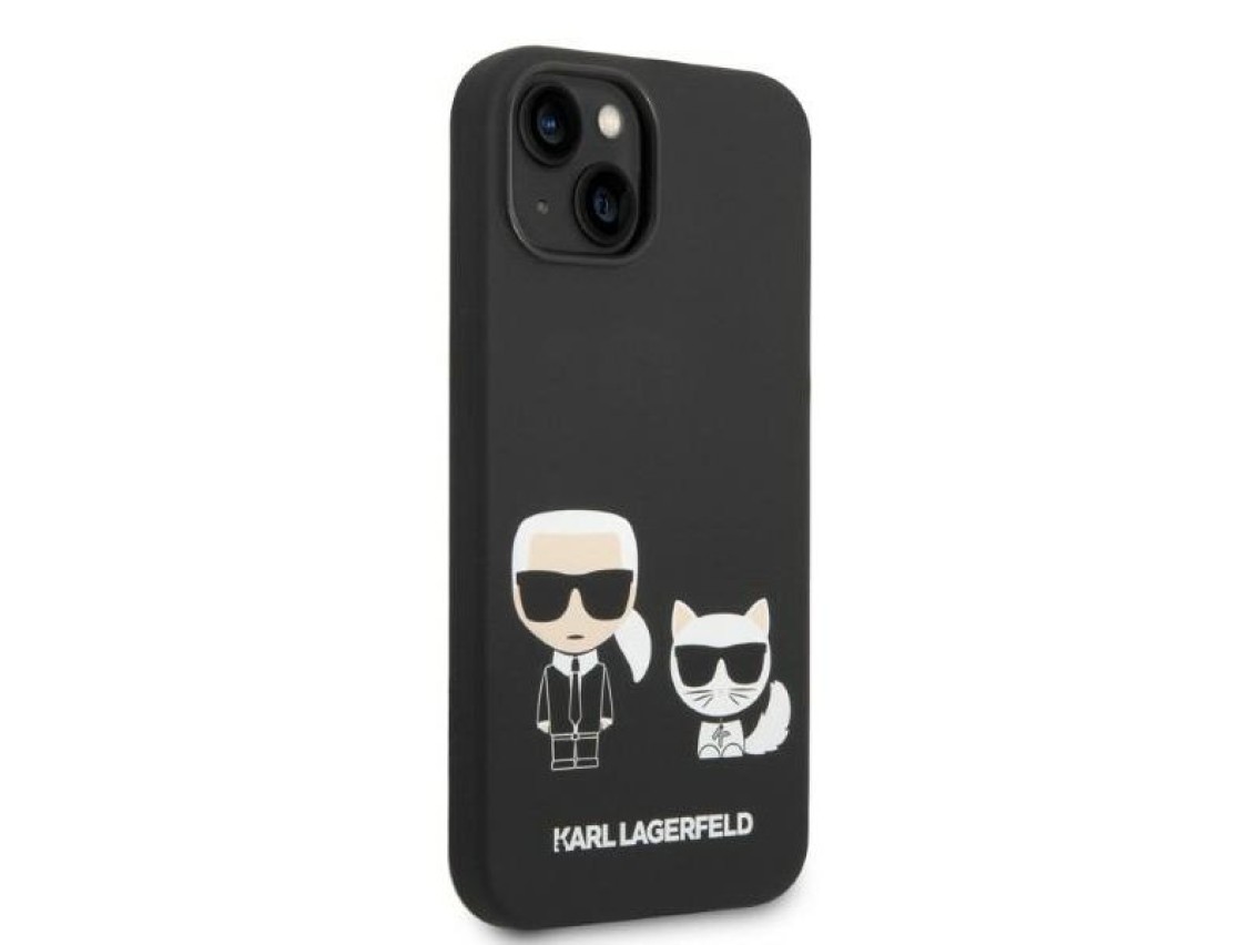 Karl Lagerfeld KLHMP14MSSKCK iPhone 14 Plus 6.7 "capa rígida preta / silicone líquido preto Karl & C