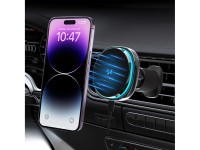 Suporte para carro Wozinsky WCT5-Q6S2Y com carregador indutivo Qi/MagSafe de 15 W para grade de vent Suporte para carro Wozinsky WCT5-Q6S2Y com carregador indutivo Qi/MagSafe de 15 W para grade de vent