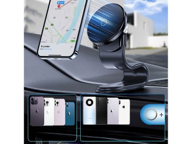 Wozinsky WCZ2Y2S Magnetic Car Holder with 15W MagSafe Inductive Charger for Car Cockpit - Black
