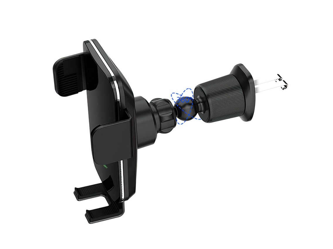 Wozinsky WEDZ-3Y8S clamp car holder with 15W inductive charger for phone on the air vent - black