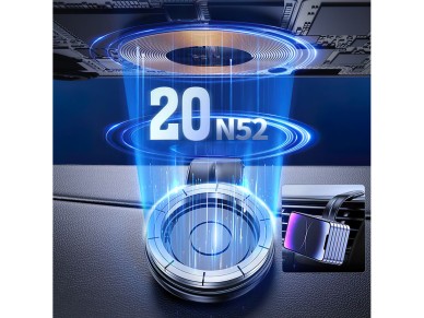 Wozinsky WCZ2Y2S Magnetic Car Holder with 15W MagSafe Inductive Charger for Car Cockpit - Black