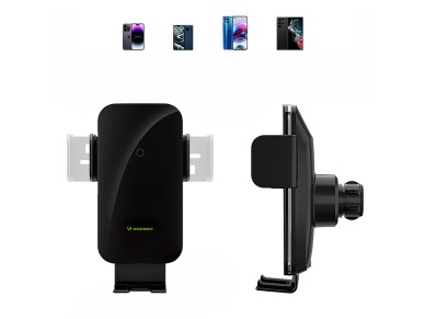 Wozinsky WEDZ-3Y8S clamp car holder with 15W inductive charger for phone on the air vent - black