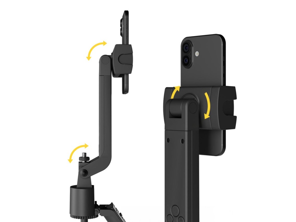 Palo selfie Wozinsky WST-360YS con función de trípode, seguimiento facial automático por IA de 360°