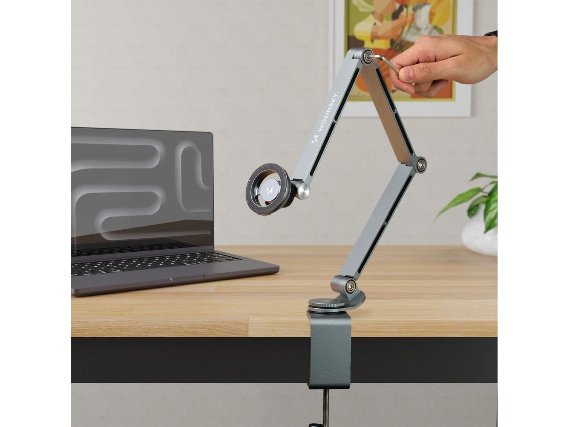 Suporte magnético Wozinsky WTY0YS1, giratório 360°, sólido, para celular e tablet - cinza