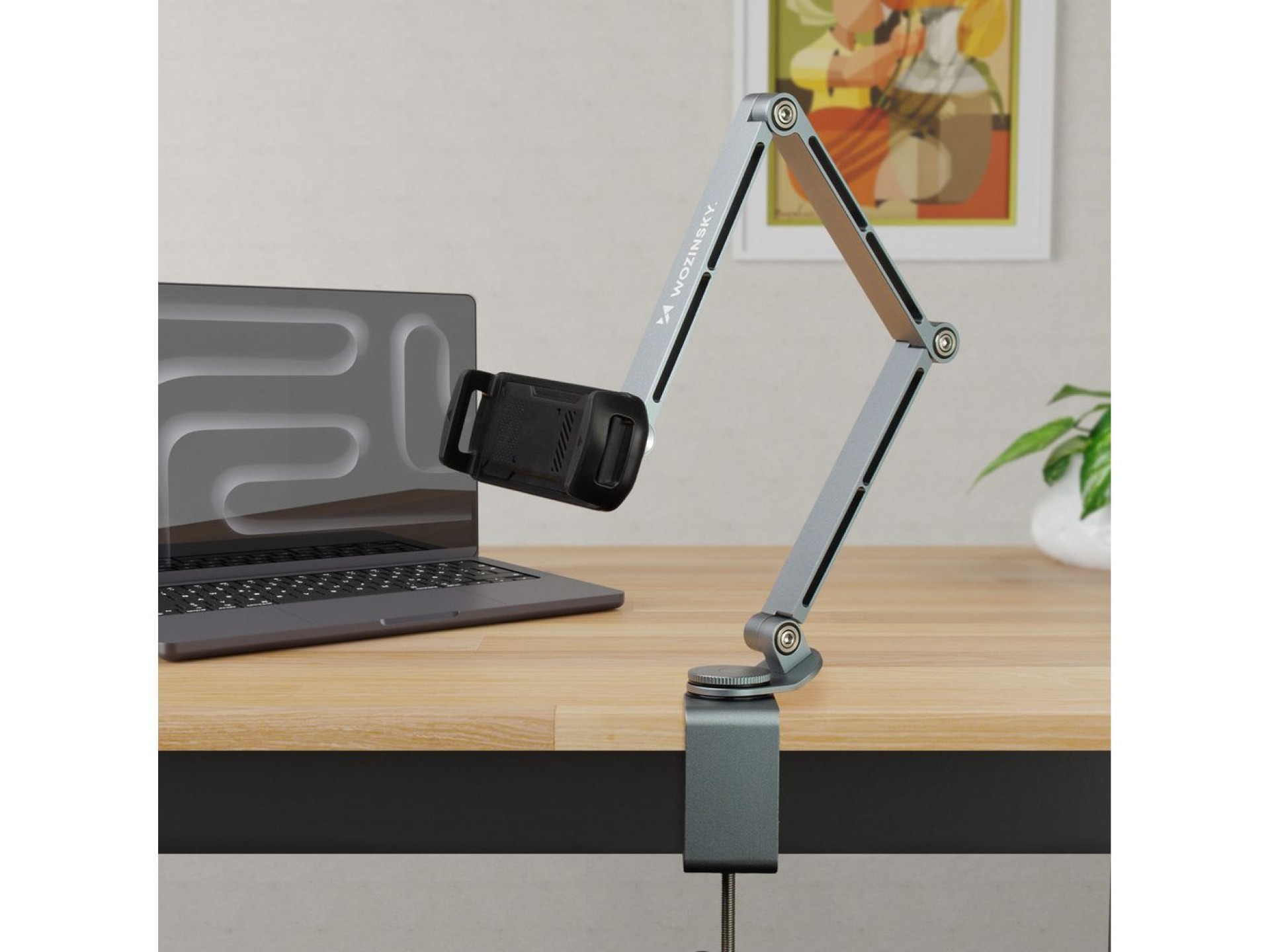 Suporte magnético Wozinsky WTY0YS1, giratório 360°, sólido, para celular e tablet - cinza