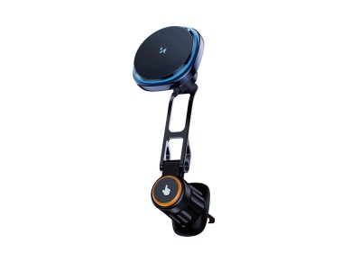 Wozinsky WCT5-6S2Y Car Holder with Qi/MagSafe 15W Wireless Charger and Air Vent Fan - Black