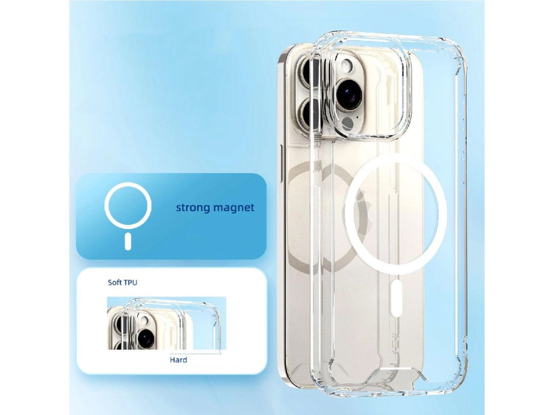Funda Wozinsky transparente con esquinas MagSafe para Samsung Galaxy S24 FE - Transparente