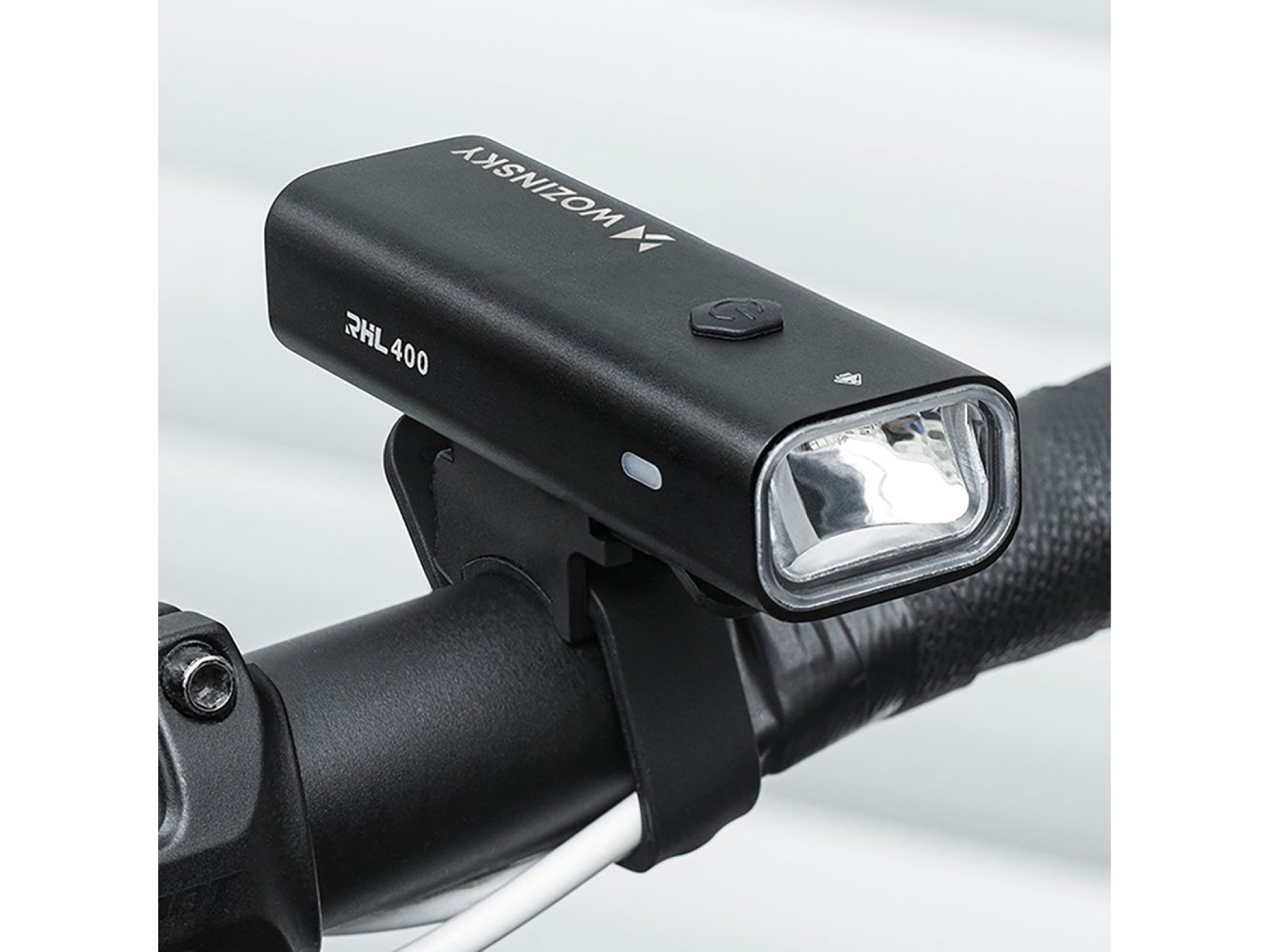 Juego de luces delanteras (400 lm) y traseras USB-C para bicicleta Wozinsky WSBLB2 - Negro