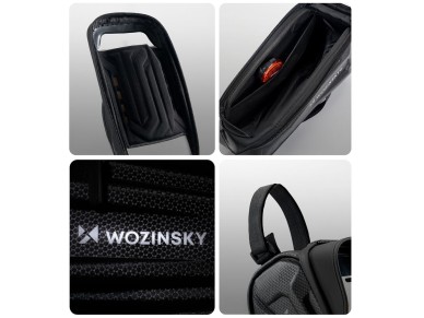 Bolsa para bicicleta Wozinsky para el cuadro, reforzada, con bolsillo para el teléfono, 1,7 l - negr Bolsa para bicicleta Wozinsky para el cuadro, reforzada, con bolsillo para el teléfono, 1,7 l - negr