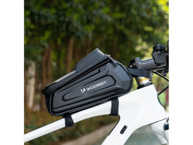 Bolsa para bicicleta Wozinsky para el cuadro, reforzada, con bolsillo para el teléfono, 1,7 l - negr Bolsa para bicicleta Wozinsky para el cuadro, reforzada, con bolsillo para el teléfono, 1,7 l - negr