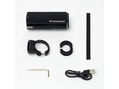 Wozinsky Front Bike Light + USB-C Cable (3000 lm) - Black Wozinsky Front Bike Light + USB-C Cable (3000 lm) - Black
