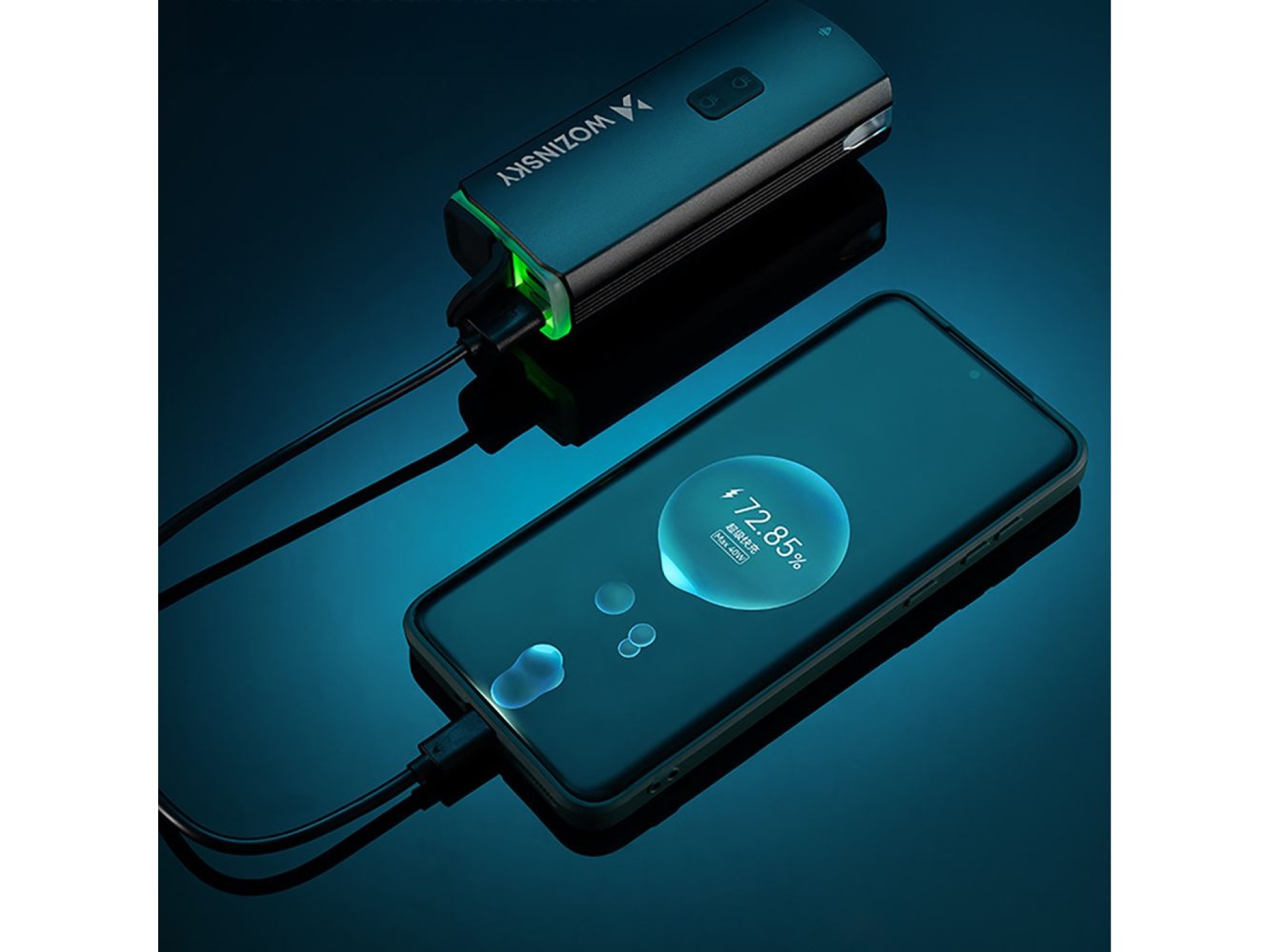 Wozinsky Front Bike Light + USB-C Cable (3000 lm) - Black