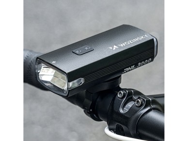 Wozinsky Front Bike Light + USB-C Cable (3000 lm) - Black Wozinsky Front Bike Light + USB-C Cable (3000 lm) - Black
