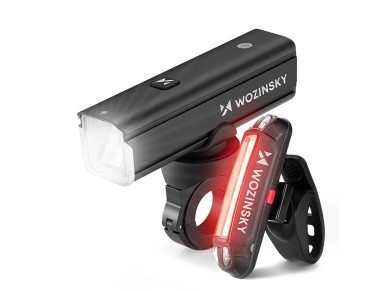 Wozinsky WSBLB3 Front (1000 lm) and Rear USB-C Bike Light Set - Black Wozinsky WSBLB3 Front (1000 lm) and Rear USB-C Bike Light Set - Black