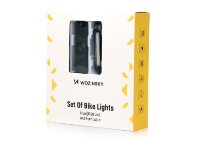 Wozinsky WSBLB3 Front (1000 lm) and Rear USB-C Bike Light Set - Black Wozinsky WSBLB3 Front (1000 lm) and Rear USB-C Bike Light Set - Black