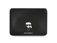 Bolsa para laptop Karl Lagerfeld Sleeve Saffiano Ikonik Karl de 16" - Preta