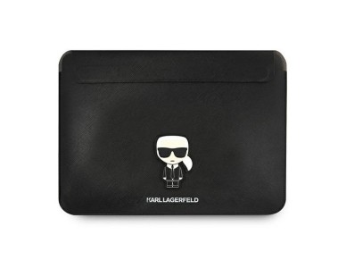 Bolsa para laptop Karl Lagerfeld Sleeve Saffiano Ikonik Karl de 16" - Preta
