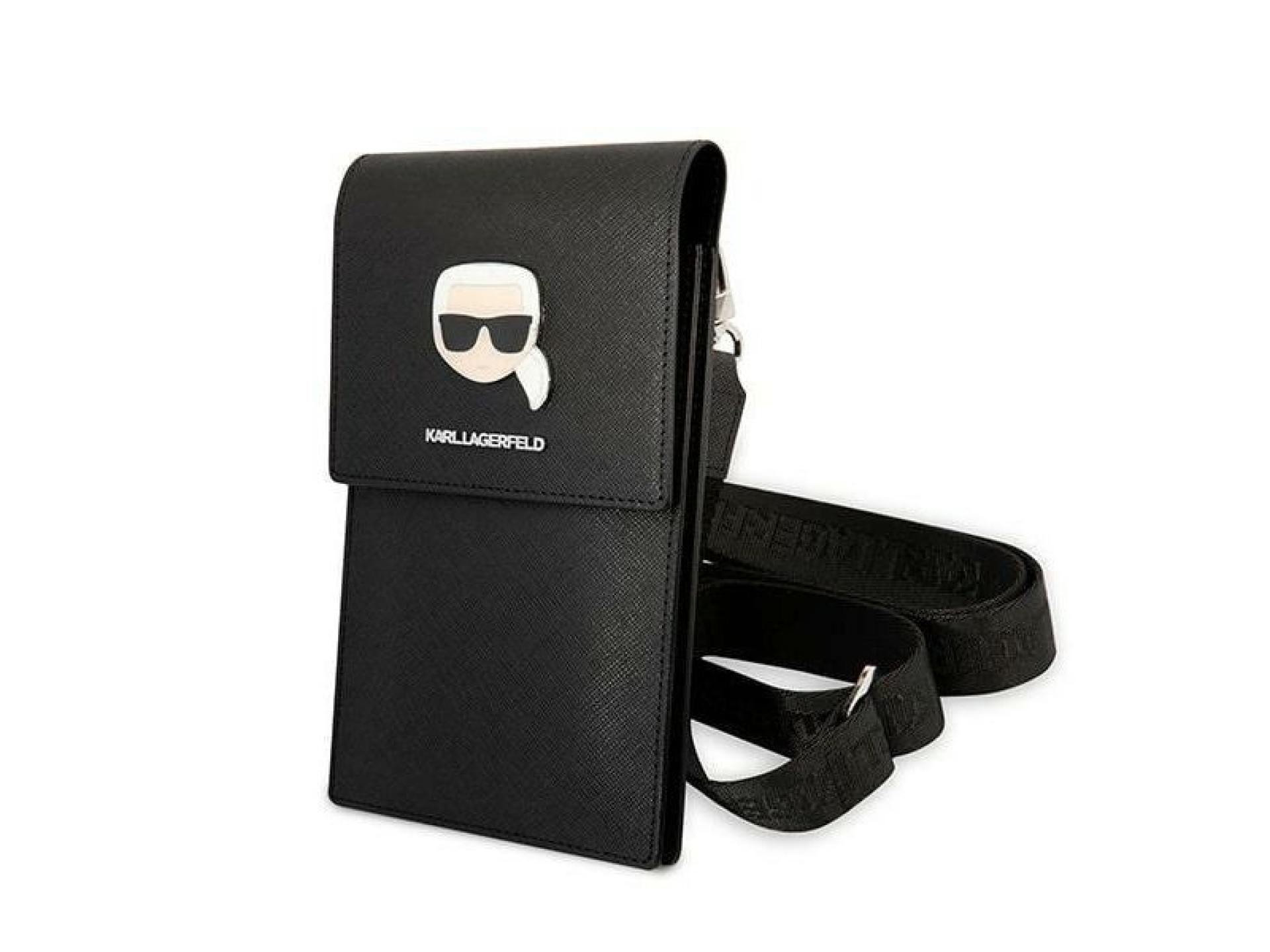 Karl Lagerfeld Metal Karl Head Phone Bag - Black