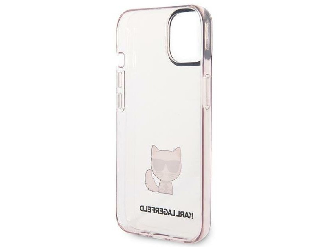 Karl Lagerfeld Transparent Choupette Body Case for iPhone 14 Plus / 15 Plus 6.7" - Pink