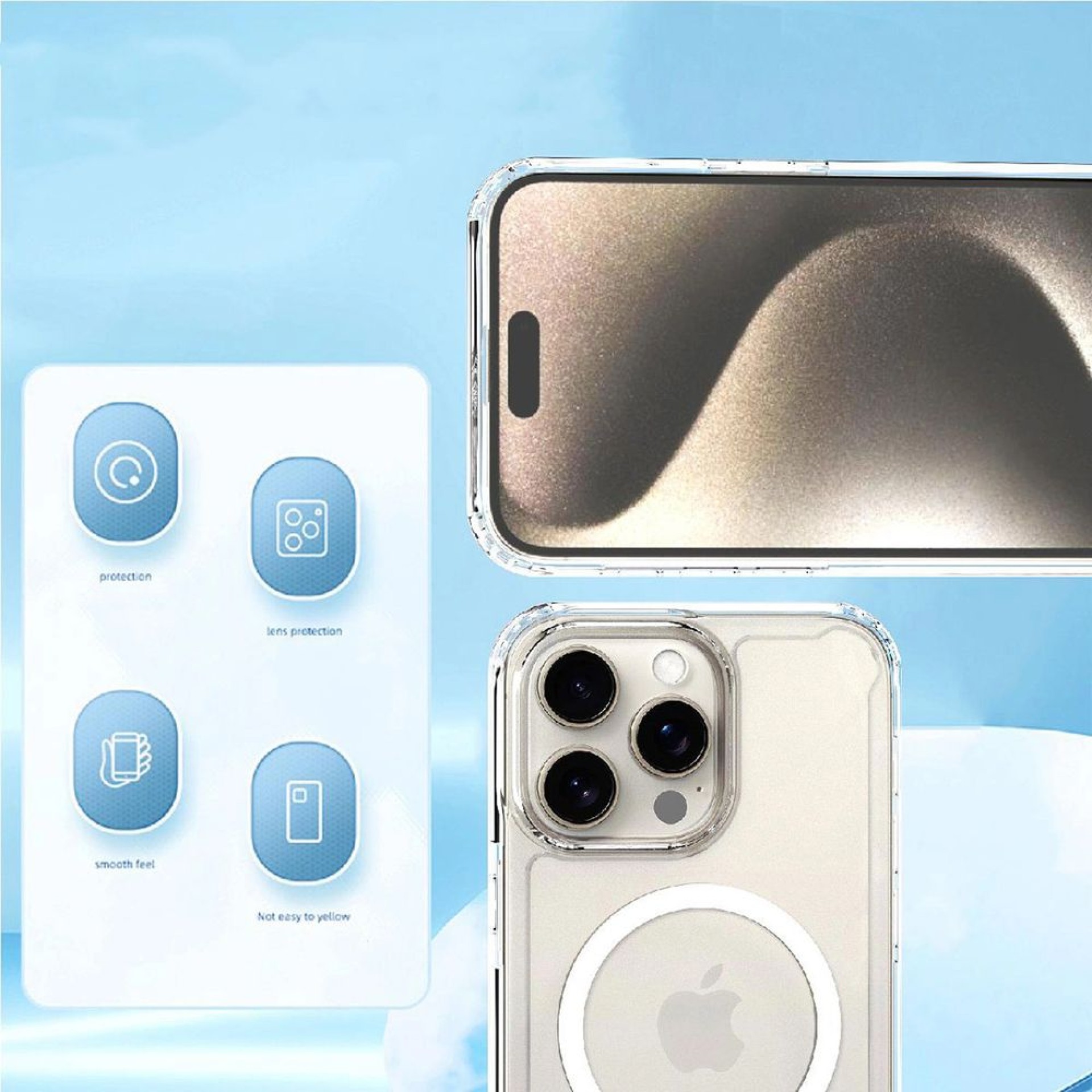 Funda Wozinsky transparente con esquinas MagSafe para Samsung Galaxy S25 - Transparente