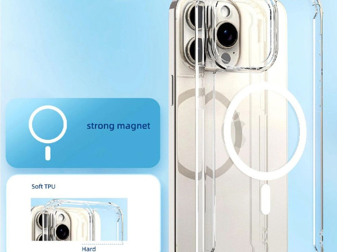 Funda Wozinsky transparente con esquinas MagSafe para Samsung Galaxy S25 - Transparente