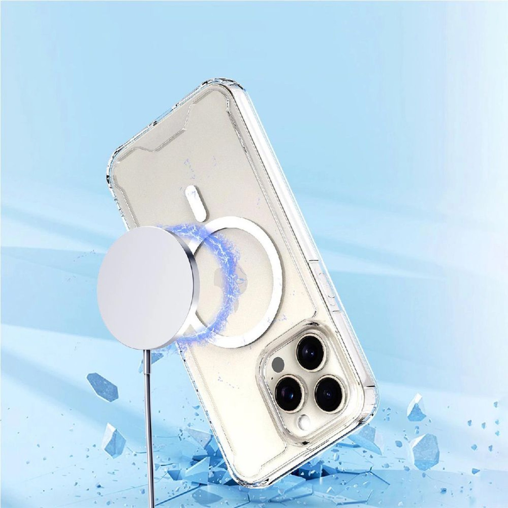 Funda Wozinsky transparente con esquinas MagSafe para Samsung Galaxy S25 - Transparente