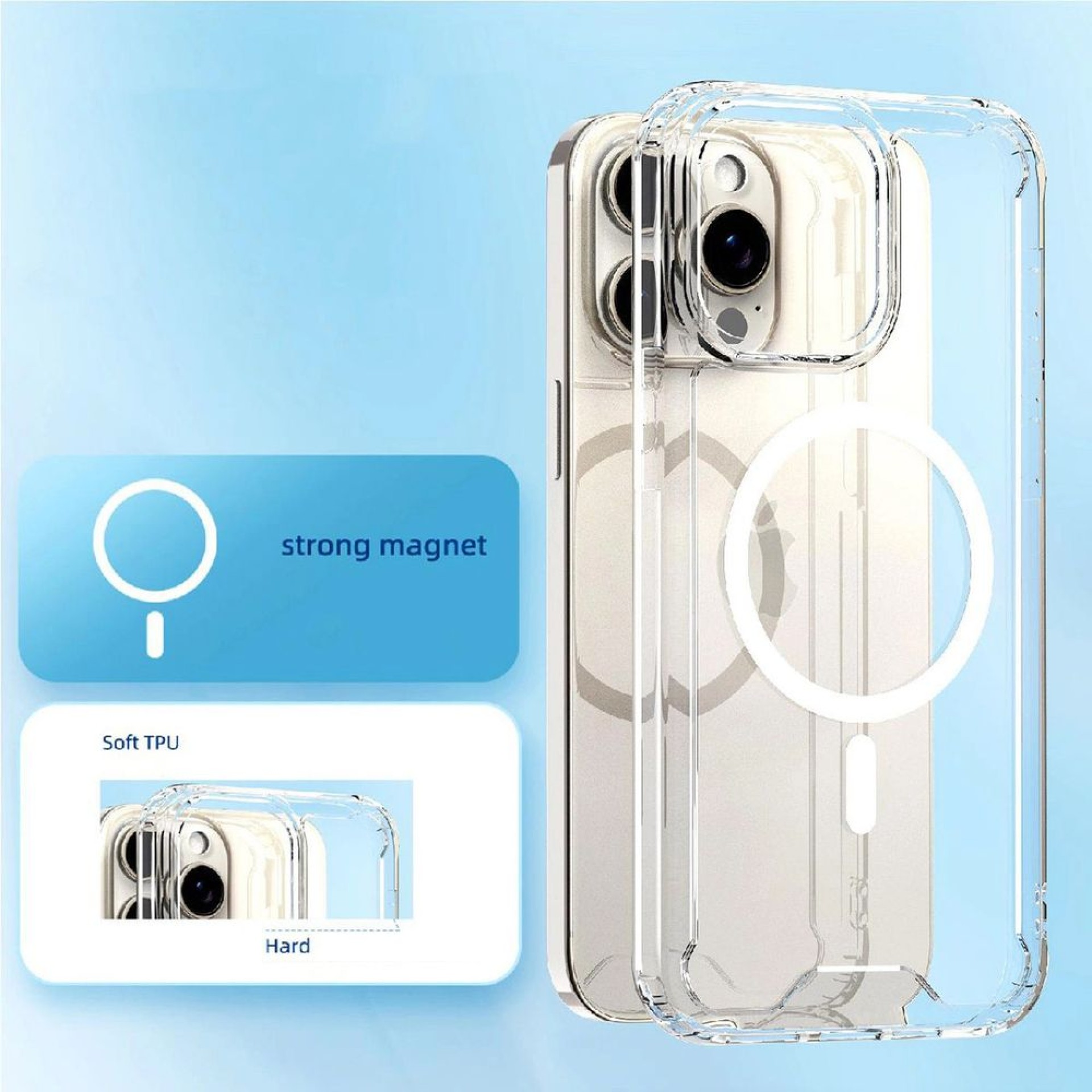 Funda Wozinsky transparente con esquinas MagSafe para Samsung Galaxy S25 - Transparente