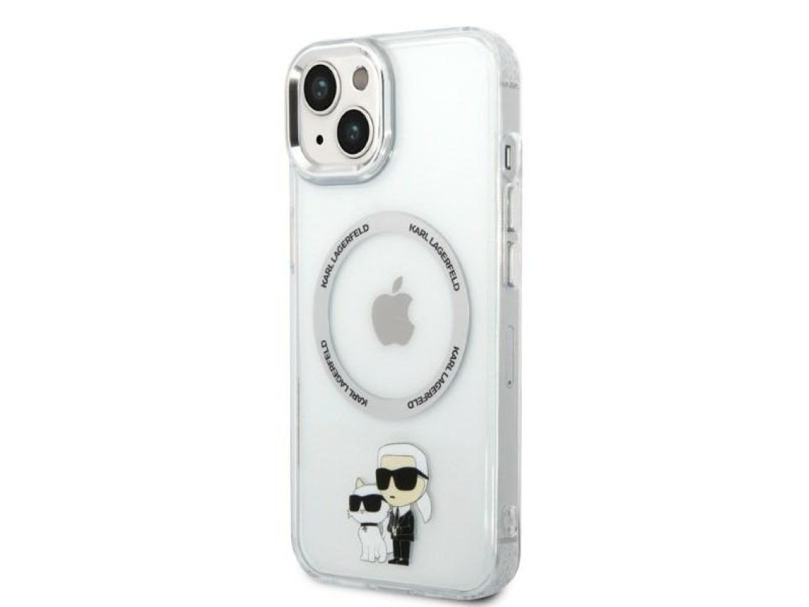 Capa rígida transparente Karl Lagerfeld KLHMP14MHNKCIT para iPhone 14 Plus de 6,7 polegadas com MagS