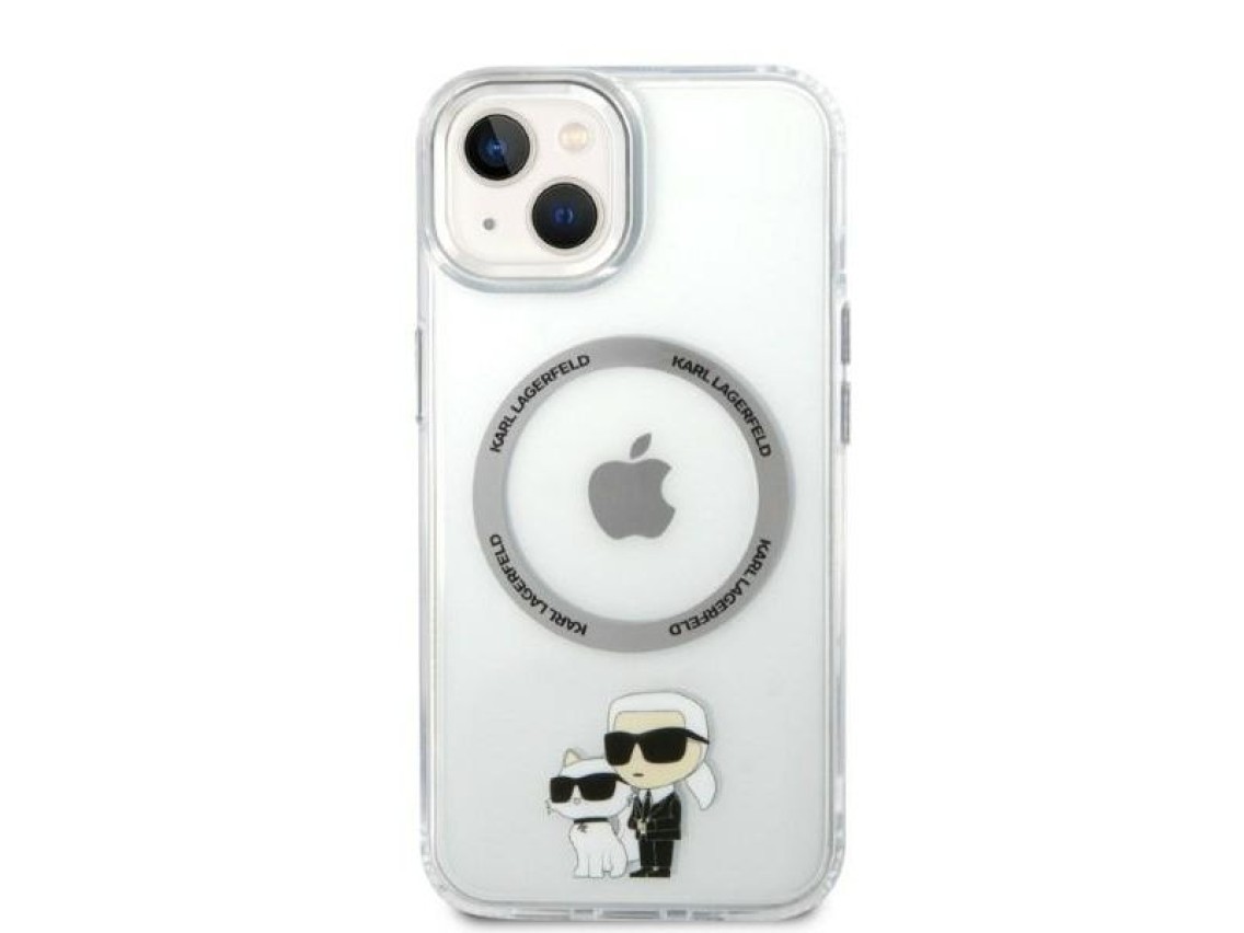 Capa rígida transparente Karl Lagerfeld KLHMP14MHNKCIT para iPhone 14 Plus de 6,7 polegadas com MagS