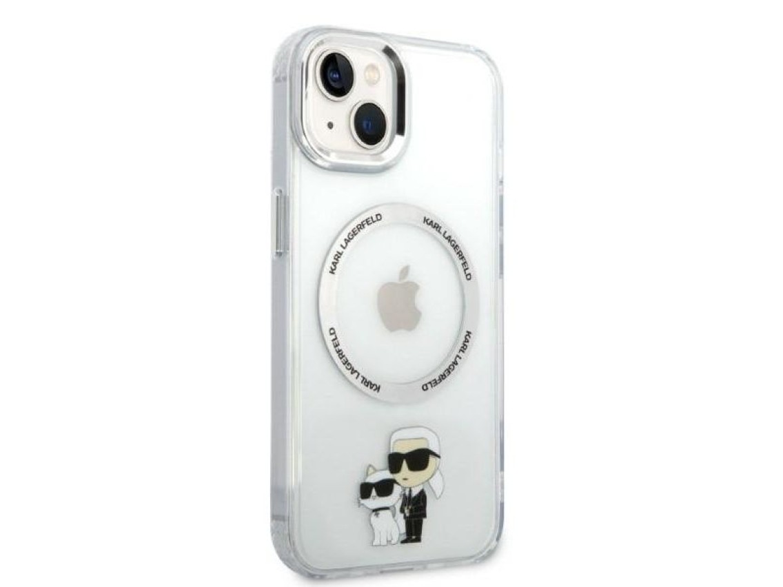 Capa rígida transparente Karl Lagerfeld KLHMP14MHNKCIT para iPhone 14 Plus de 6,7 polegadas com MagS