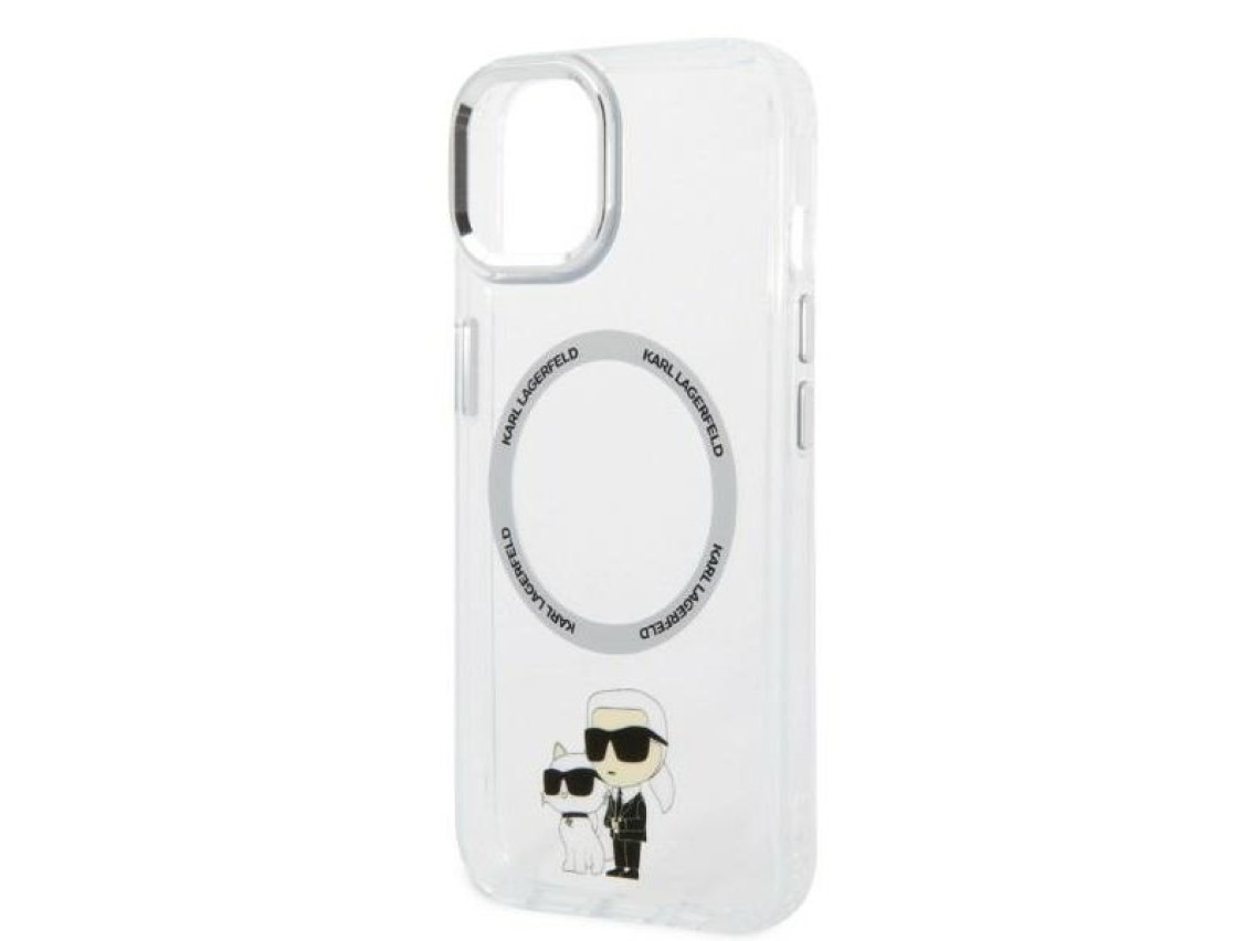 Capa rígida transparente Karl Lagerfeld KLHMP14MHNKCIT para iPhone 14 Plus de 6,7 polegadas com MagS