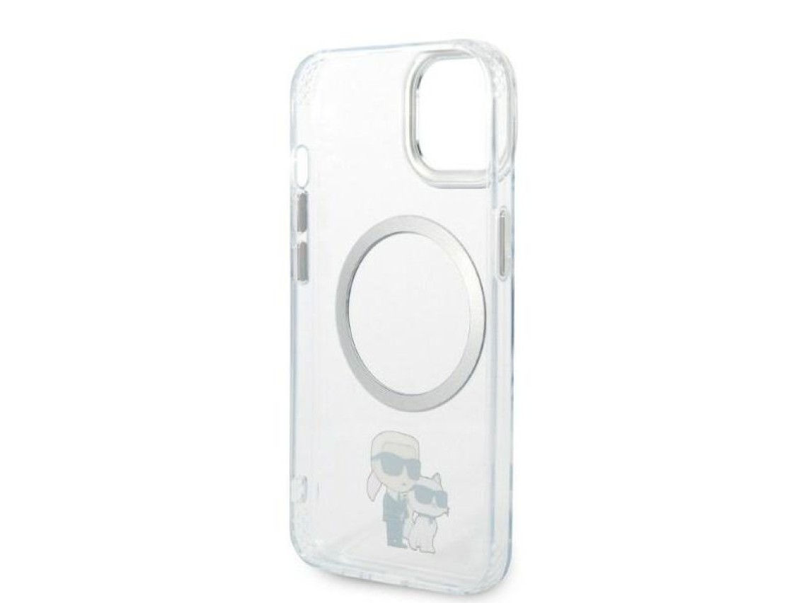 Capa rígida transparente Karl Lagerfeld KLHMP14MHNKCIT para iPhone 14 Plus de 6,7 polegadas com MagS