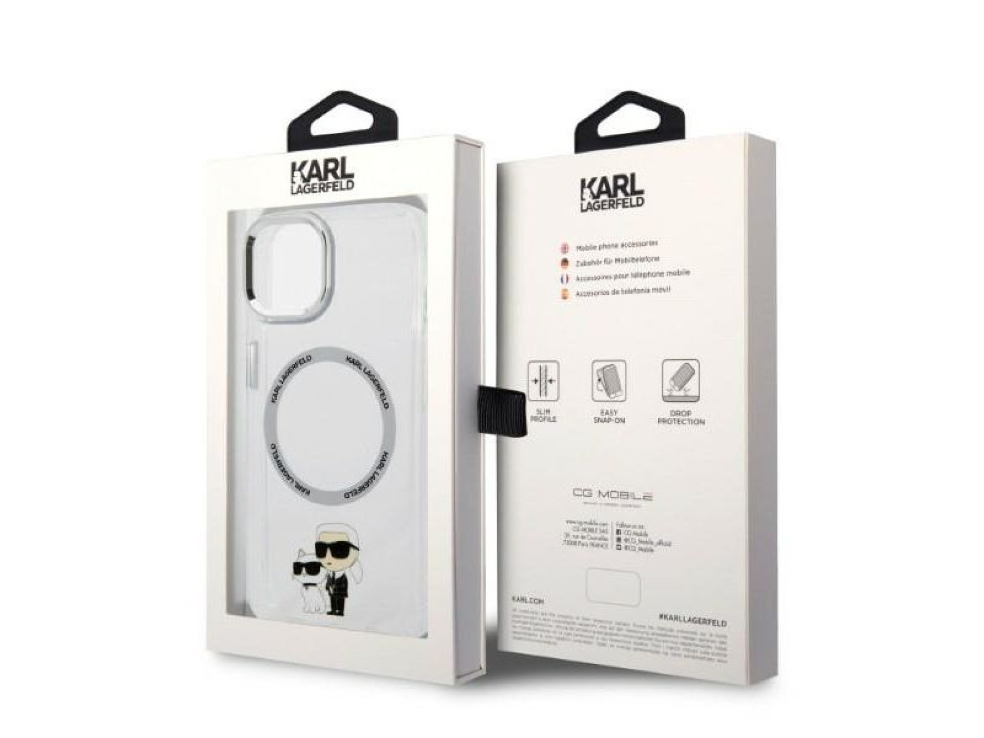 Capa rígida transparente Karl Lagerfeld KLHMP14MHNKCIT para iPhone 14 Plus de 6,7 polegadas com MagS