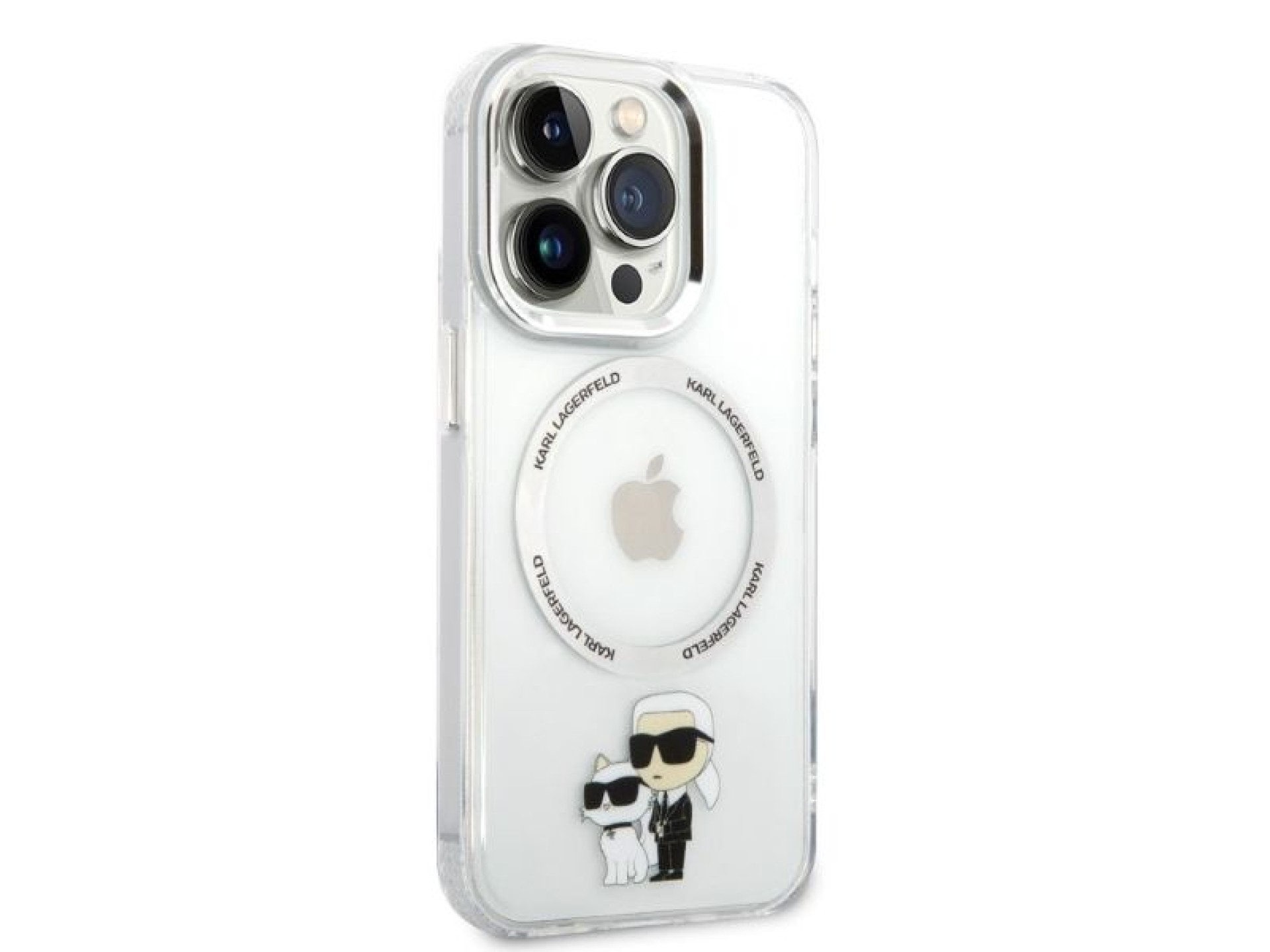Funda Karl&Choupette MagSafe icónica de Karl Lagerfeld para iPhone 14 Pro - transparente