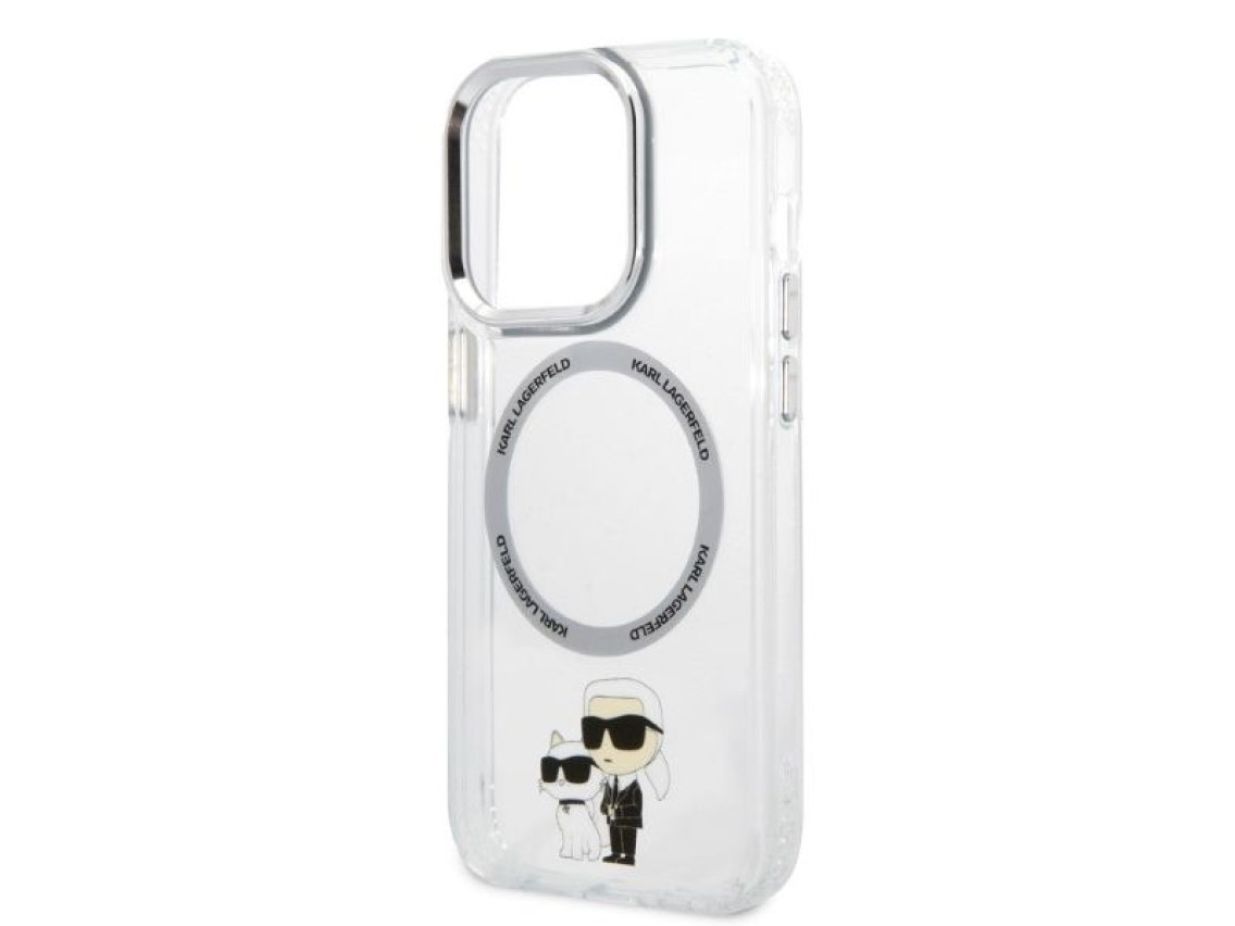 Funda Karl&Choupette MagSafe icónica de Karl Lagerfeld para iPhone 14 Pro - transparente