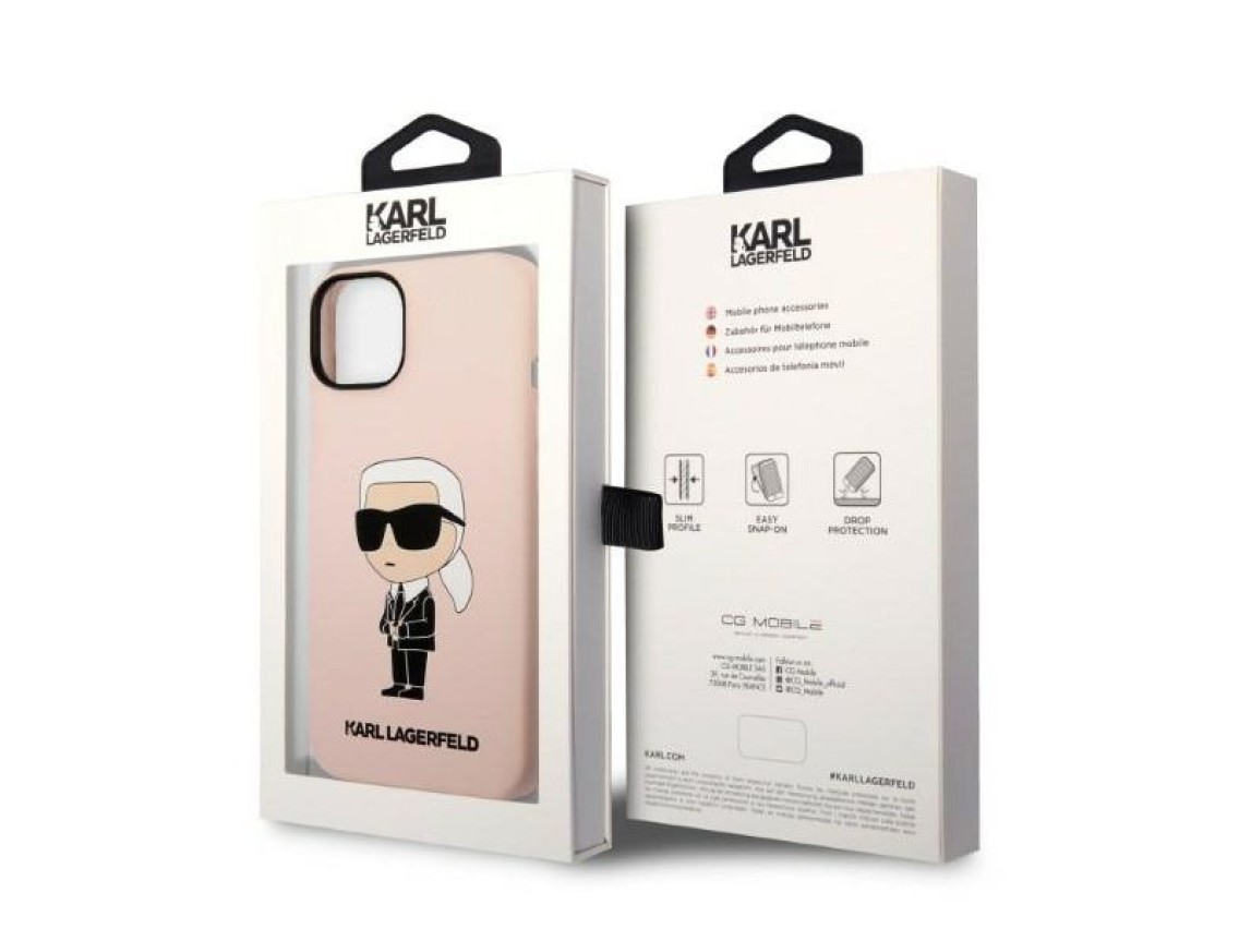 Karl Lagerfeld KLHMP14MSNIKBCP iPhone 14 Plus 6.7" hardcase pink/pink Silicone Ikonik Magsafe