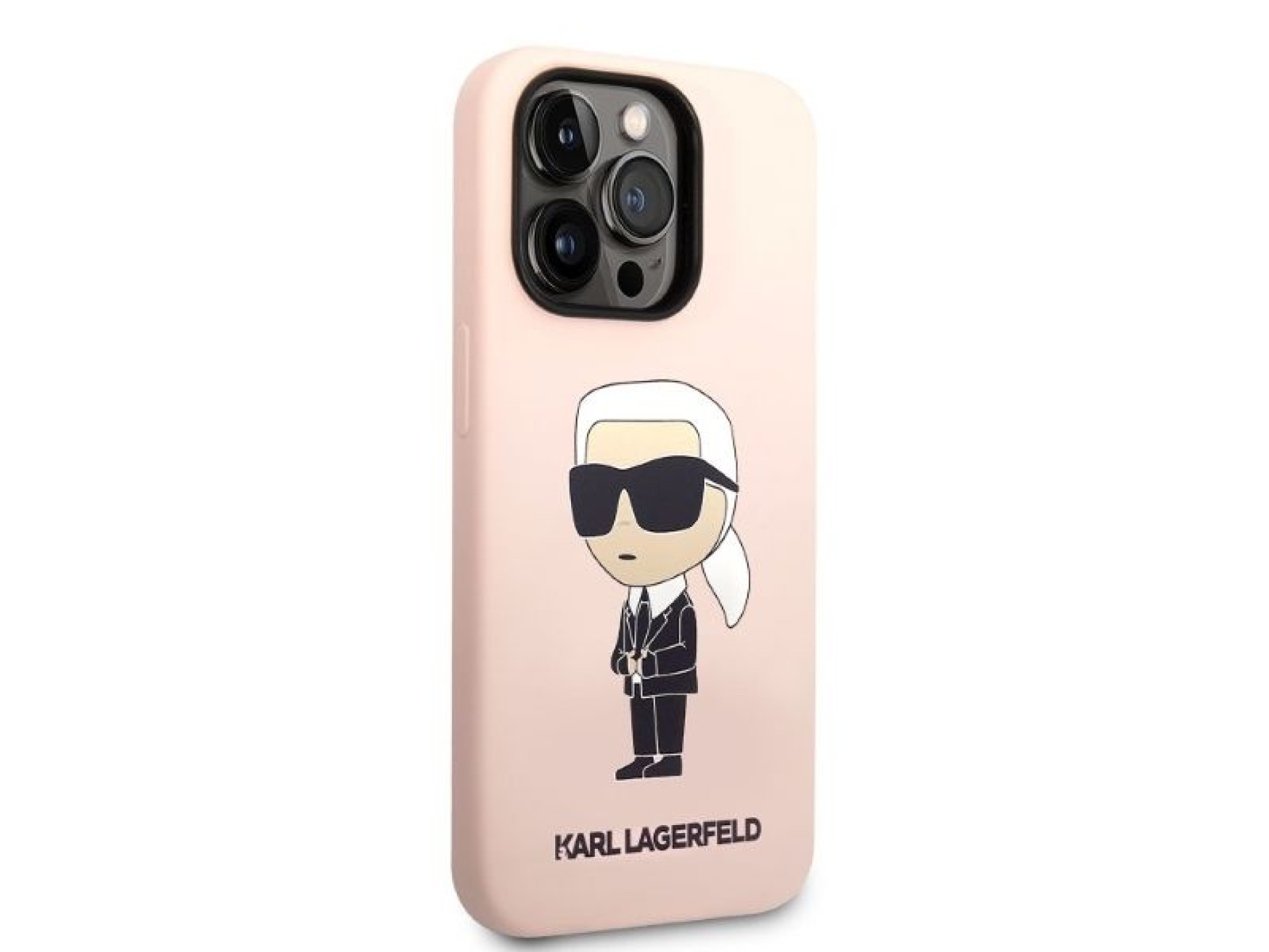 Capa Karl Lagerfeld Ikonik MagSafe de silicone para iPhone 14 Pro Max - rosa